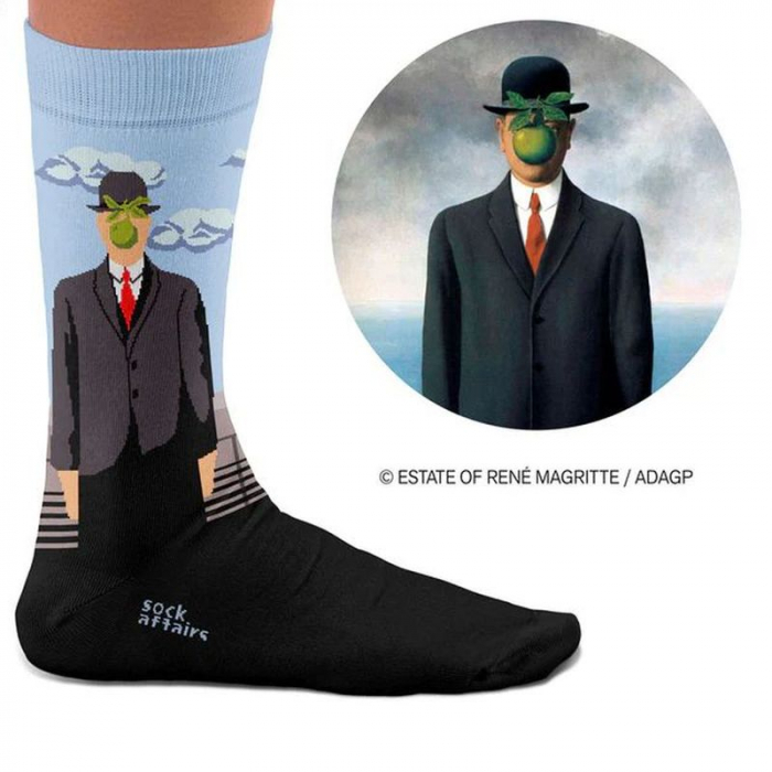 Socken Kunstwerke - Magritte "Der Sohn des Mannes"